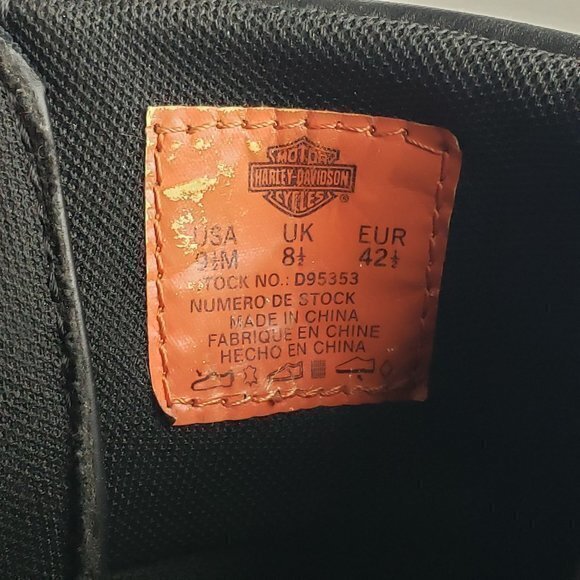 HARLEY DAVIDSON Mens Size 9.5 M Black Hustin Waterproof Motorcycle Riding Boots - Picture 12 of 15